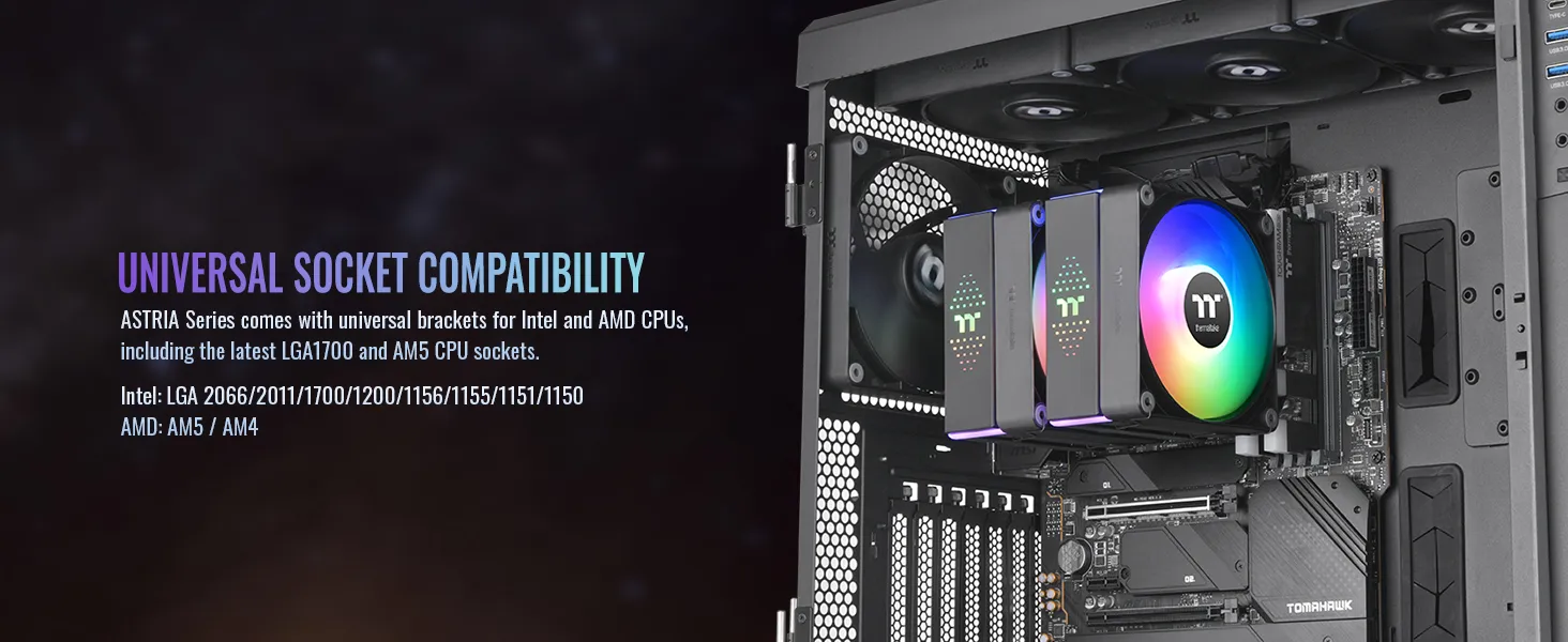 Thermaltake Astria 600 ARGB Lighting 120mm CPU Air Cooler (Black) overview 8
