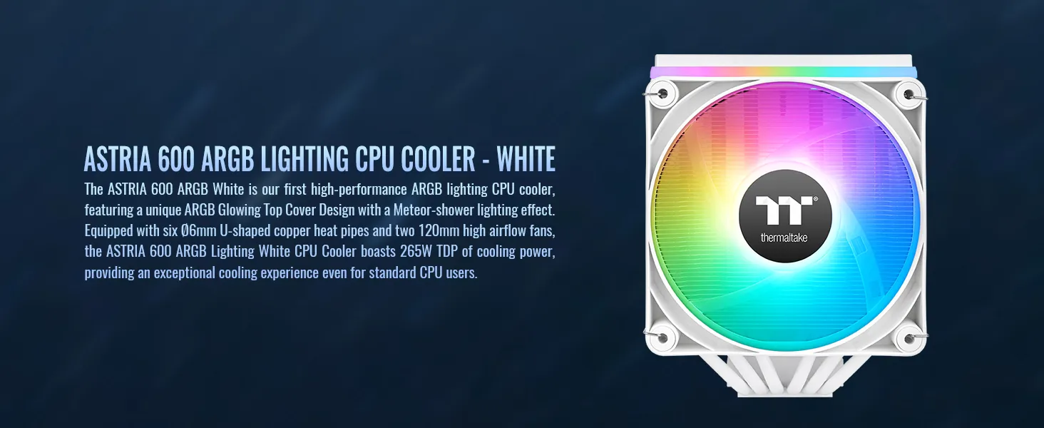 Thermaltake Astria 600 ARGB Lighting Snow CPU Air Cooler overview 2
