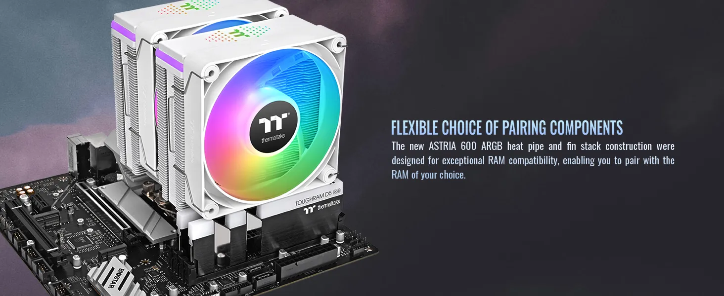 Thermaltake Astria 600 ARGB Lighting Snow CPU Air Cooler overview 5