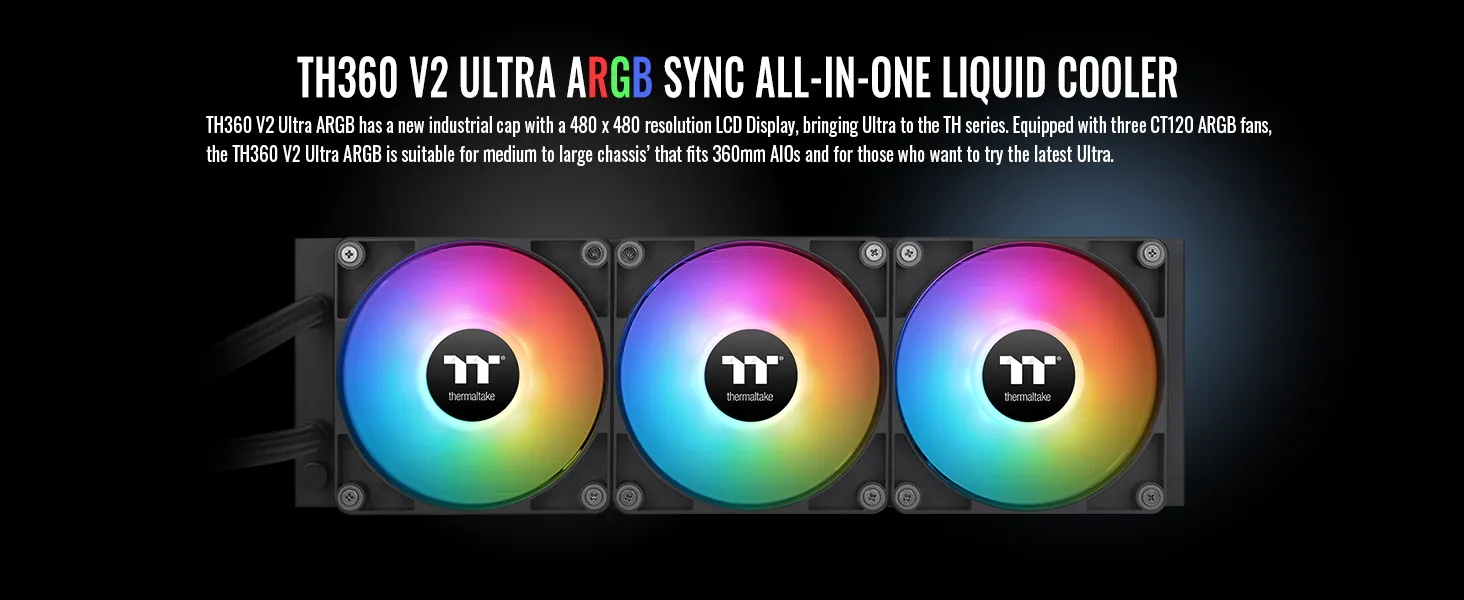 Thermaltake TH360 V2 Ultra ARGB Sync CPU Liquid Cooler (Black) overview 12