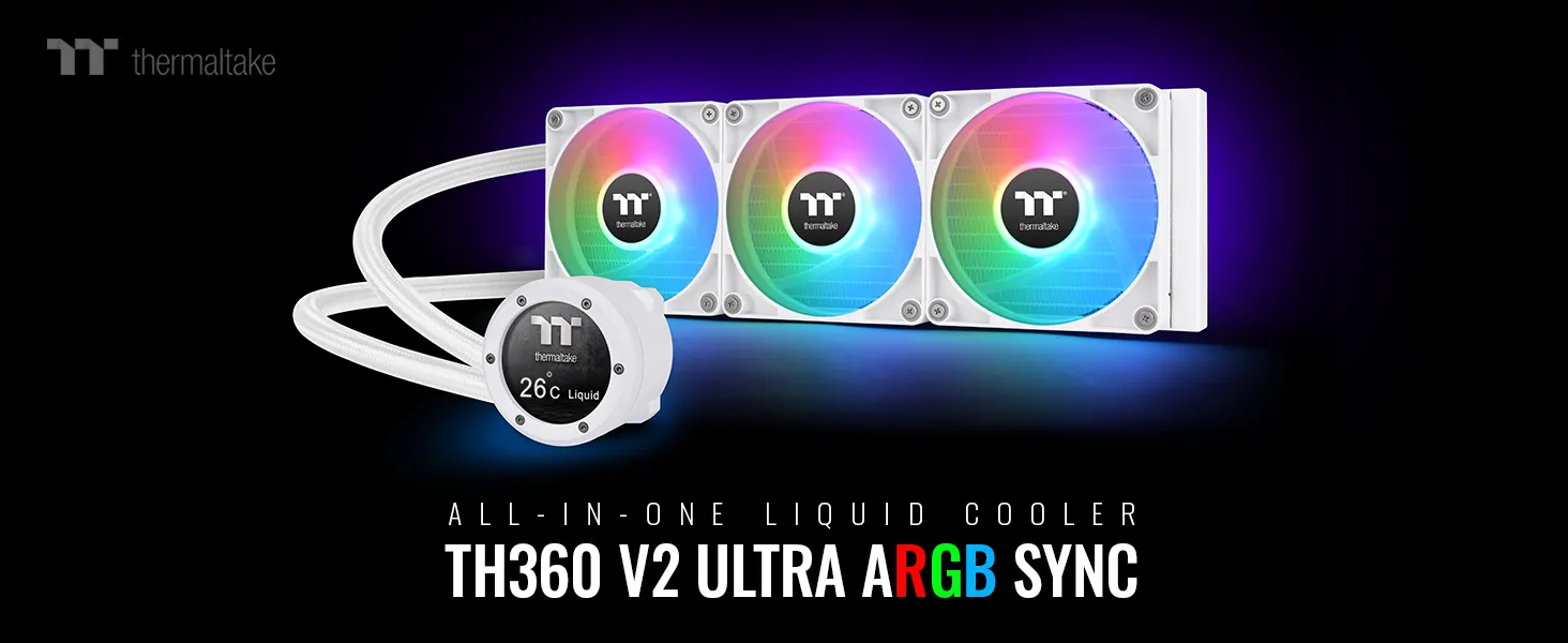 Thermaltake TH360 V2 Ultra ARGB Sync Snow Edition CPU Liquid Cooler (White) overview 1