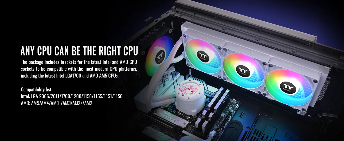 Thermaltake TH360 V2 Ultra ARGB Sync Snow Edition CPU Liquid Cooler (White) overview 11