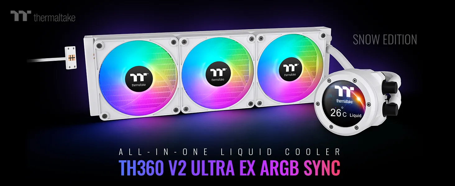 Thermaltake Th360 V2 Ultra Ex Argb Sync Snow Edition Liquid Cpu Cooler overview 1
