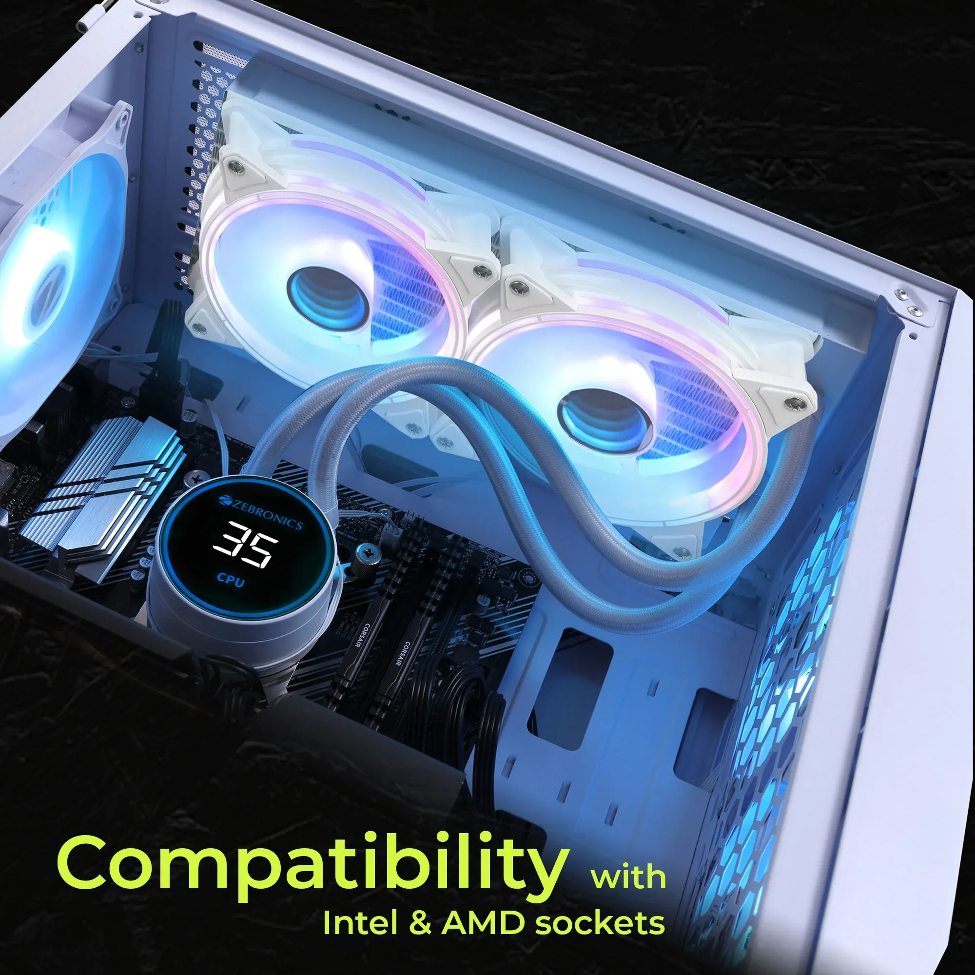 ZEBRONICS AIO240TB 240mm AIO Liquid Cooler (Black) overview 6
