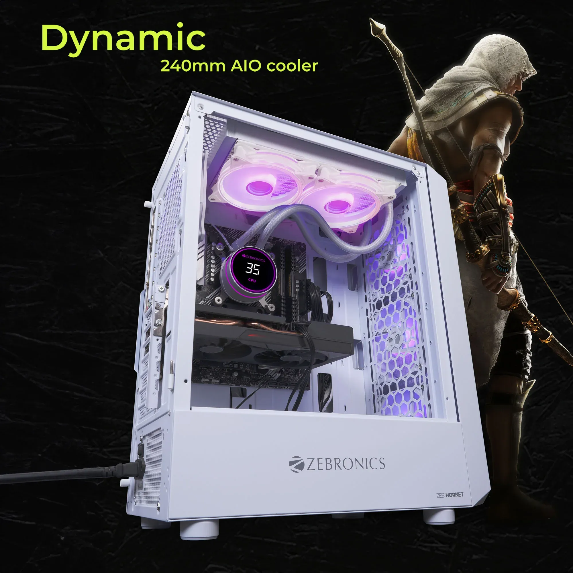 ZEBRONICS AIO240TW 240mm AIO Liquid Cooler (White) overview 2