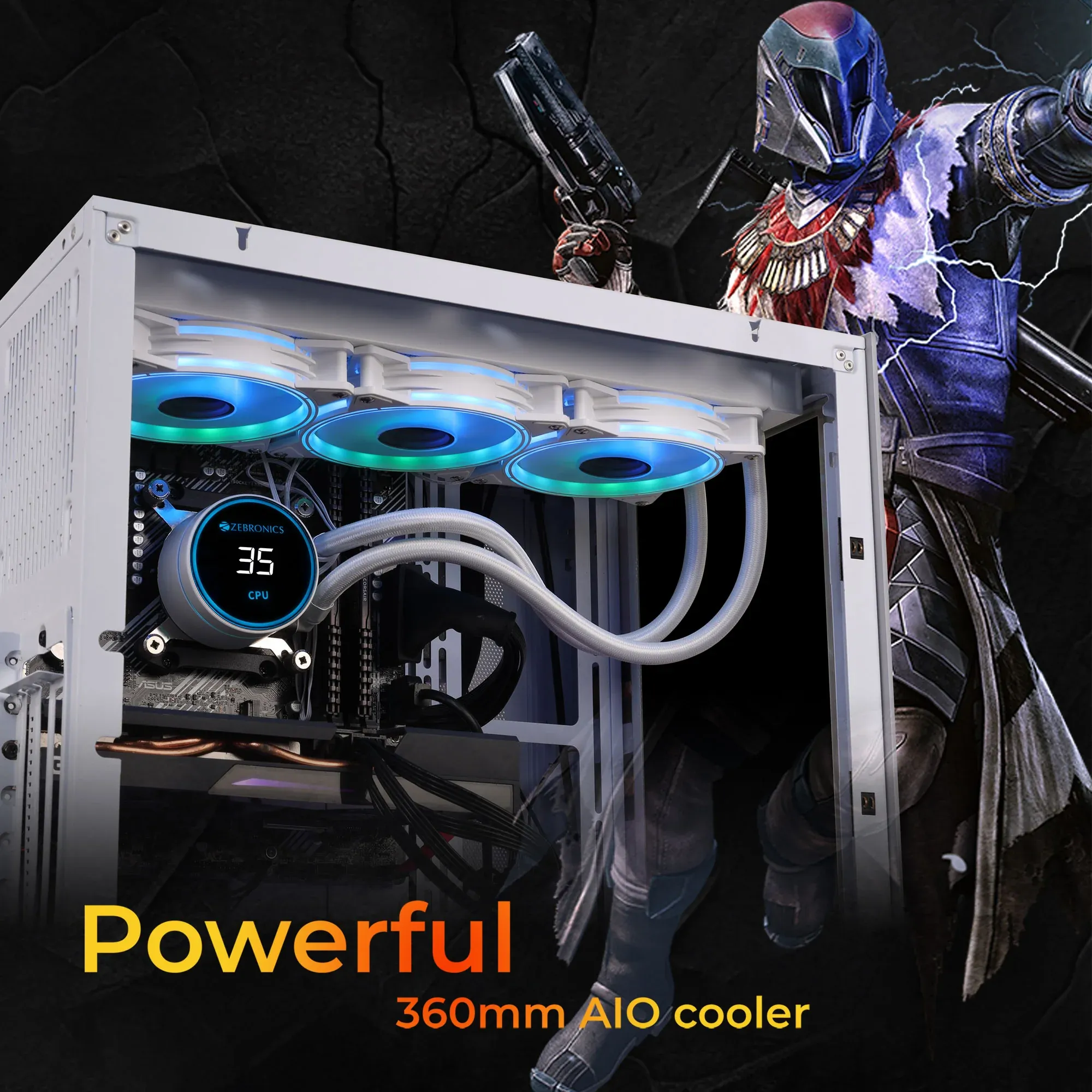 ZEBRONICS AIO360TB 360mm AIO Liquid Cooler (Black) overview 2