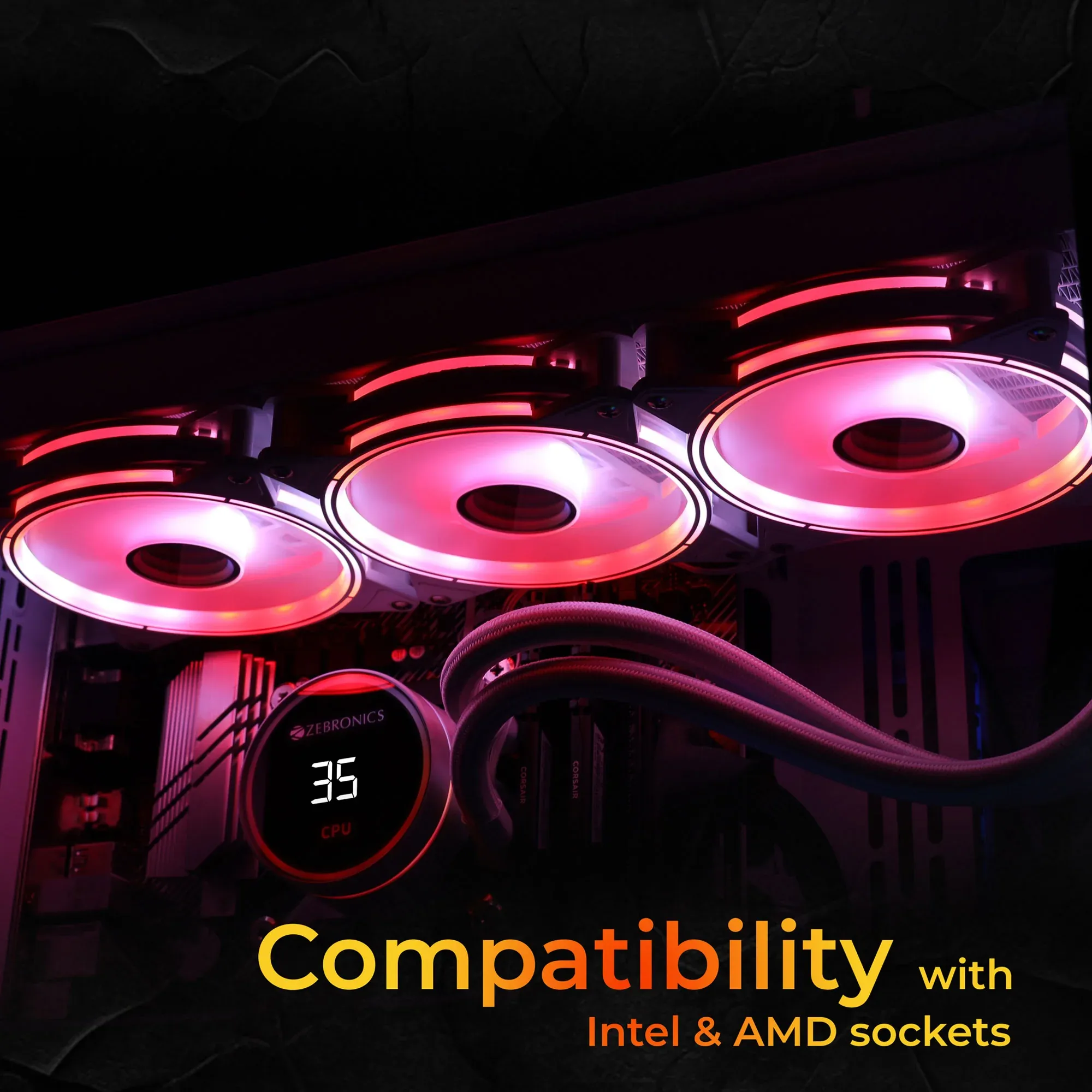 ZEBRONICS AIO360TW 360mm AIO Liquid Cooler (White) overview 6