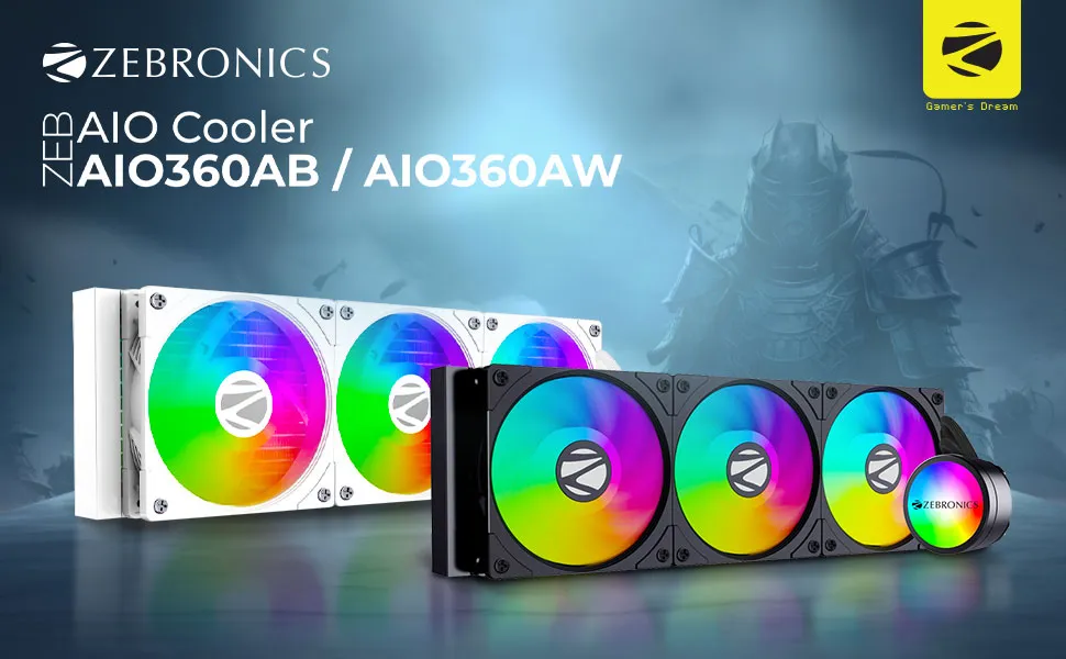 Zebronics AIO360AB 360mm AIO Liquid Cooler (Black) overview 1