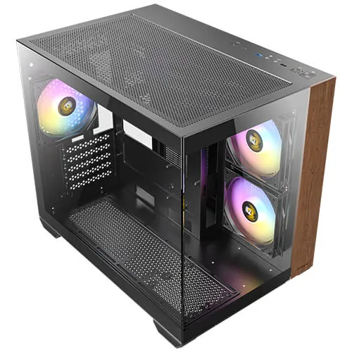 ANTEC CX600M Wood Mini Tower Full-View Tempered Glass Gaming Case overview 1