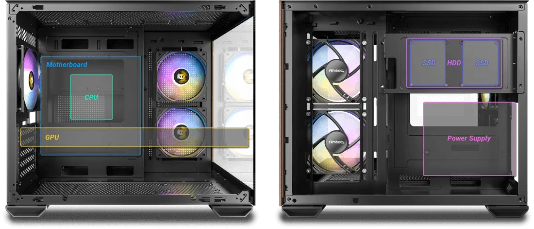 ANTEC CX600M Wood Mini Tower Full-View Tempered Glass Gaming Case overview 5