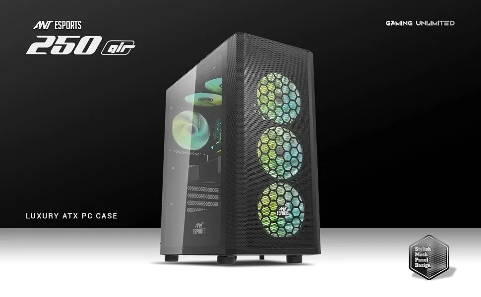 Ant Esports 250 Air ARGB (ATX) Mid Tower Cabinet (Black) overview 1