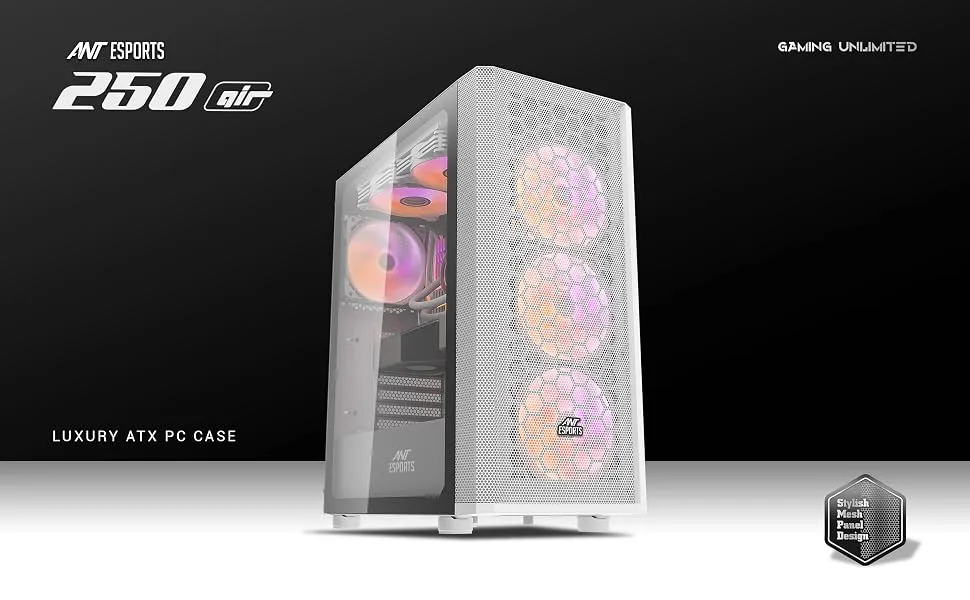 Ant Esports 250 Air ARGB (ATX) Mid Tower Cabinet (White) overview 1