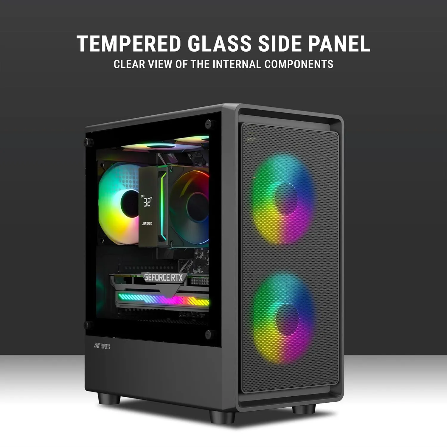 Ant Esports 400 Air Mini Mini-Tower Gaming Cabinet (Black) overview 2