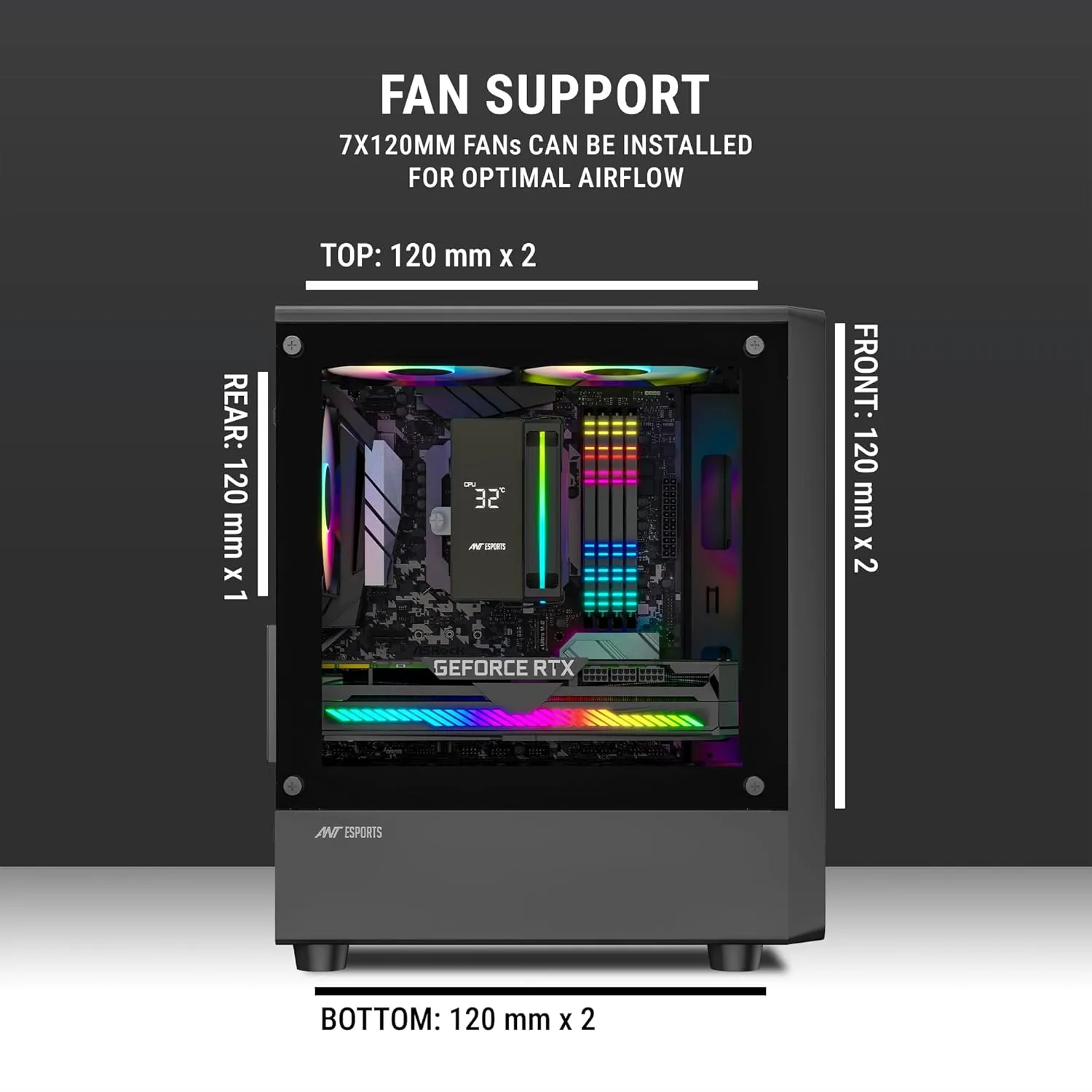 Ant Esports 400 Air Mini Mini-Tower Gaming Cabinet (Black) overview 4