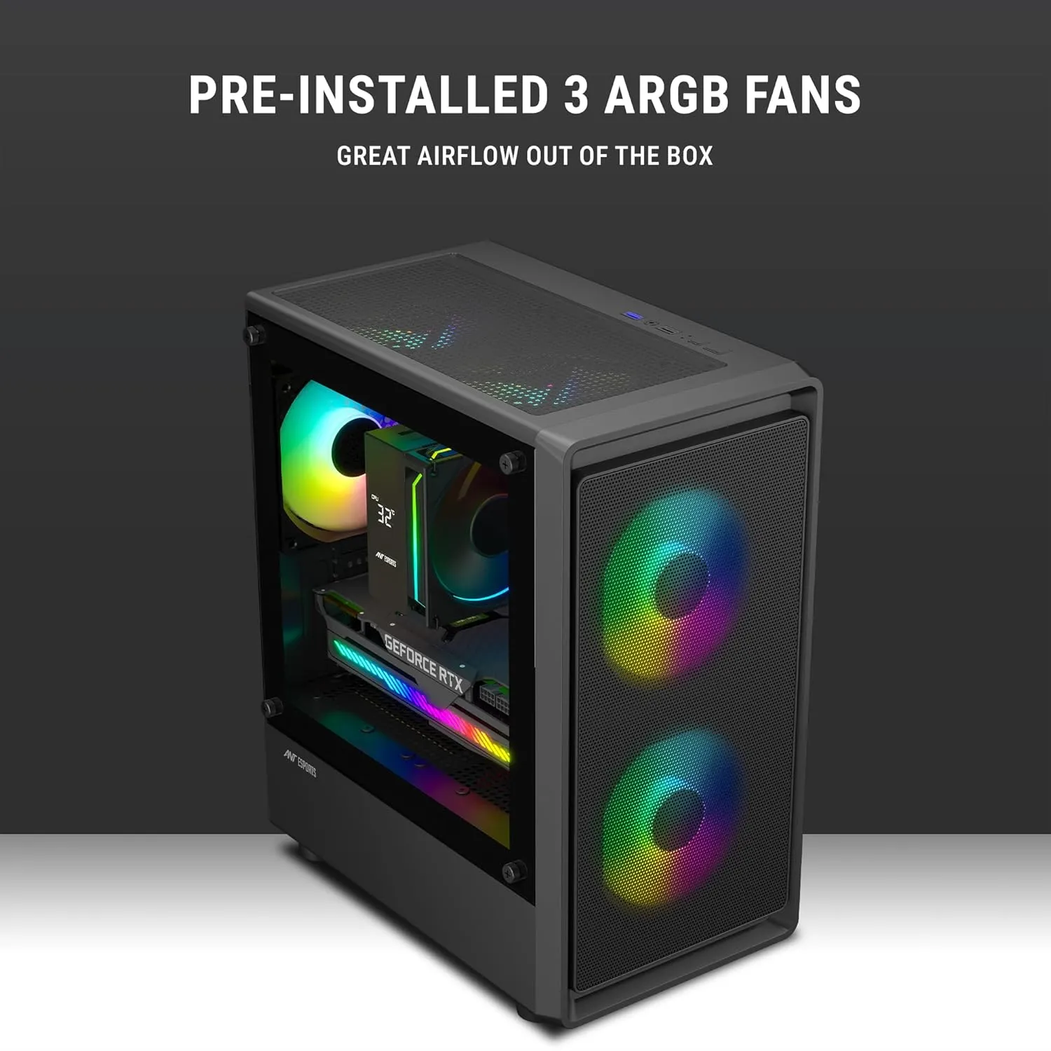 Ant Esports 400 Air Mini Mini-Tower Gaming Cabinet (Black) overview 5