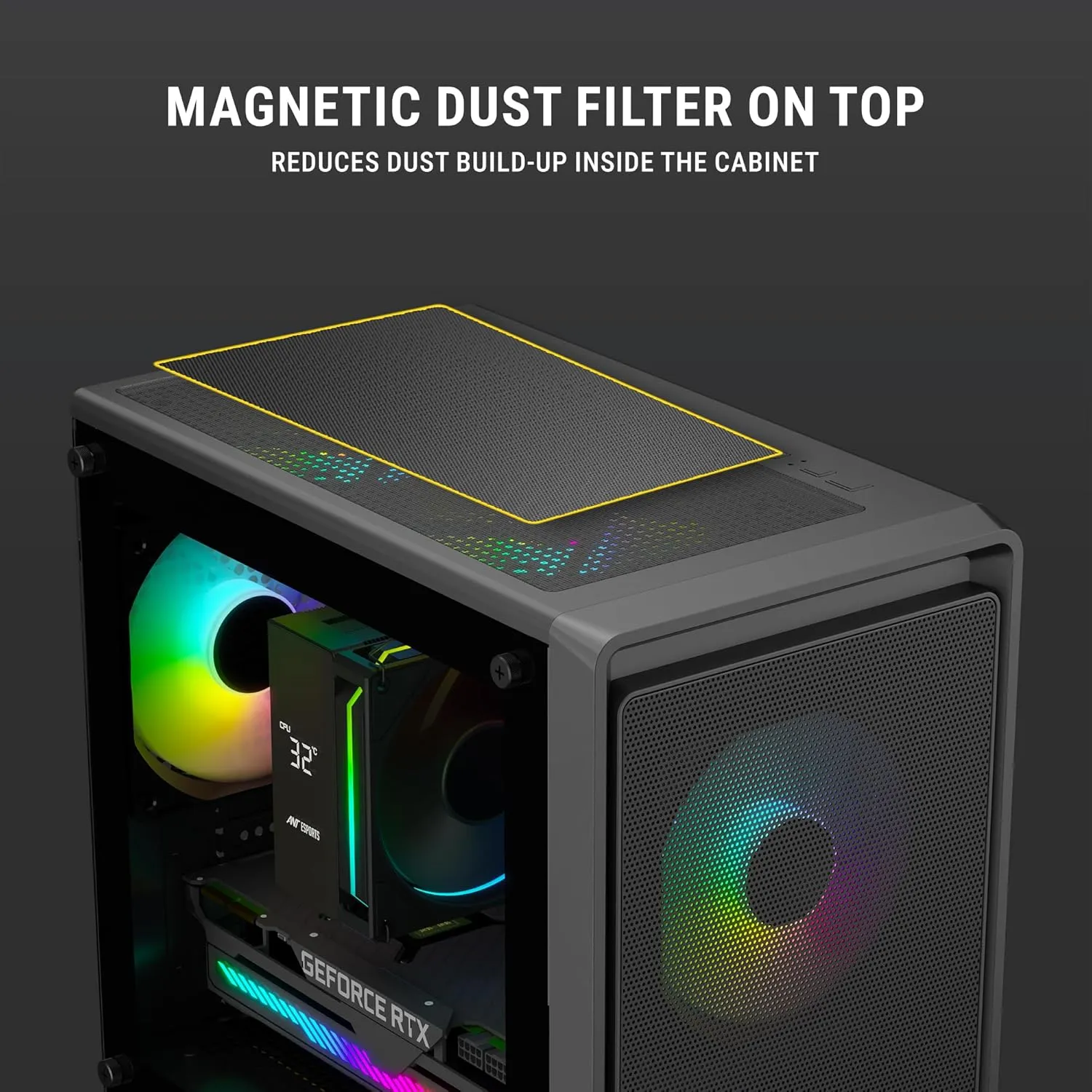 Ant Esports 400 Air Mini Mini-Tower Gaming Cabinet (Black) overview 6