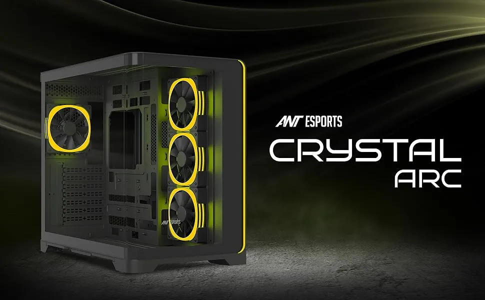 Ant Esports Crystal ARC ARGB ATX Mid Tower Case (Black) overview 1