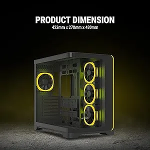 Ant Esports Crystal ARC ARGB ATX Mid Tower Case (Black) overview 12