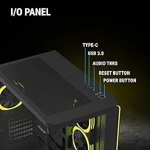 Ant Esports Crystal ARC ARGB ATX Mid Tower Case (Black) overview 5