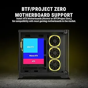 Ant Esports Crystal ARC ARGB ATX Mid Tower Case (Black) overview 6