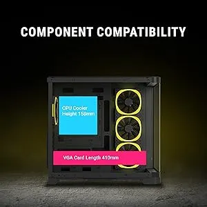 Ant Esports Crystal ARC ARGB ATX Mid Tower Case (Black) overview 7