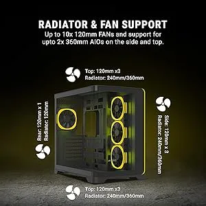 Ant Esports Crystal ARC ARGB ATX Mid Tower Case (Black) overview 8