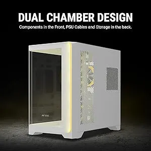Ant Esports Crystal ARC ARGB ATX Mid Tower Case (White) overview 10