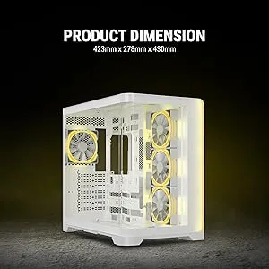 Ant Esports Crystal ARC ARGB ATX Mid Tower Case (White) overview 12