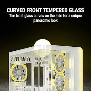 Ant Esports Crystal ARC ARGB ATX Mid Tower Case (White) overview 3