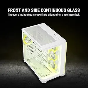Ant Esports Crystal ARC ARGB ATX Mid Tower Case (White) overview 4