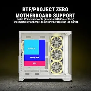 Ant Esports Crystal ARC ARGB ATX Mid Tower Case (White) overview 6