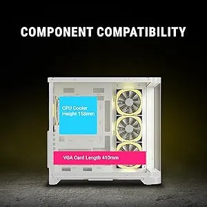 Ant Esports Crystal ARC ARGB ATX Mid Tower Case (White) overview 7