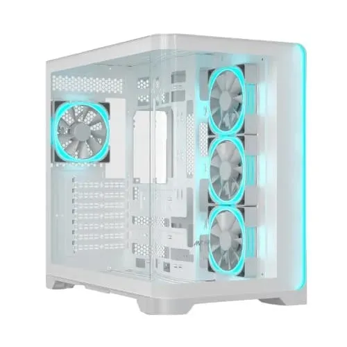 Ant Esports Crystal ARC ARGB ATX Mid Tower Case (White)