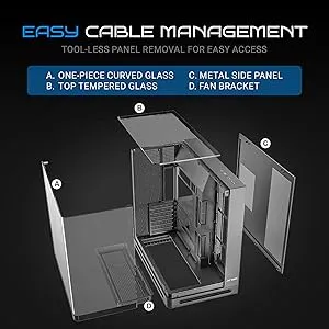 Ant Esports Crystal Arc Pro Mid-Tower M-ATX Gaming Cabinet (Black) overview 13