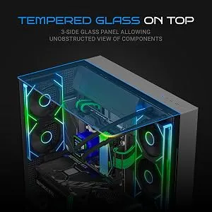 Ant Esports Crystal Arc Pro Mid-Tower M-ATX Gaming Cabinet (Black) overview 2