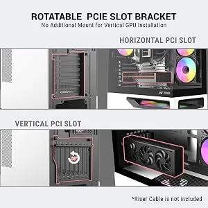 Ant Esports Crystal Spectra Mid Tower E-ATX Gaming Cabinet (Black & White) overview 13
