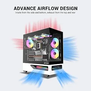 Ant Esports Crystal Spectra Mid Tower E-ATX Gaming Cabinet (Black & White) overview 5