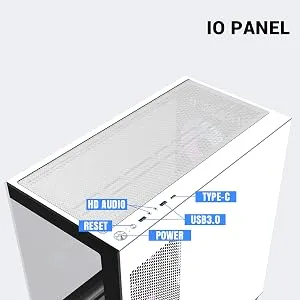 Ant Esports Crystal Spectra Mid Tower E-ATX Gaming Cabinet (Black & White) overview 8