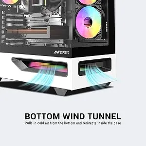 Ant Esports Crystal Spectra Mid Tower E-ATX Gaming Cabinet (Black & White) overview 9