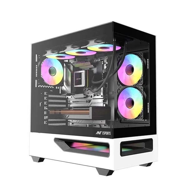 Ant Esports Crystal Spectra Mid Tower E-ATX Gaming Cabinet (Black & White)