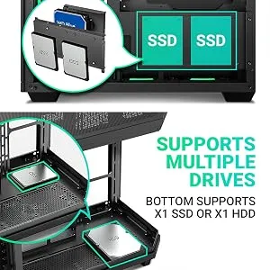 Ant Esports Crystal X11 ARGB (ATX) Mid Tower Cabinet (Green) overview 10