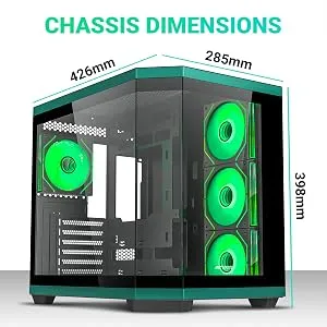 Ant Esports Crystal X11 ARGB (ATX) Mid Tower Cabinet (Green) overview 12