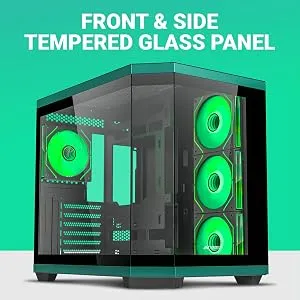 Ant Esports Crystal X11 ARGB (ATX) Mid Tower Cabinet (Green) overview 2