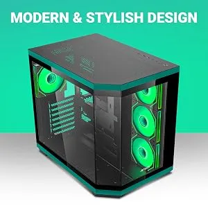 Ant Esports Crystal X11 ARGB (ATX) Mid Tower Cabinet (Green) overview 3