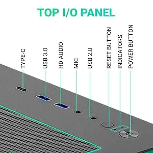 Ant Esports Crystal X11 ARGB (ATX) Mid Tower Cabinet (Green) overview 4