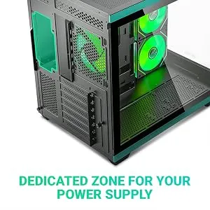 Ant Esports Crystal X11 ARGB (ATX) Mid Tower Cabinet (Green) overview 9