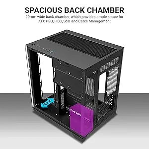 Ant Esports Crystal Z2 ARGB (M-ATX) Mid Tower Cabinet (Black) overview 10