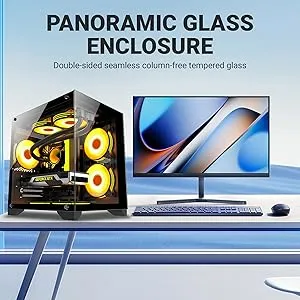 Ant Esports Crystal Z2 ARGB (M-ATX) Mid Tower Cabinet (Black) overview 13