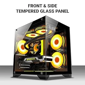 Ant Esports Crystal Z2 ARGB (M-ATX) Mid Tower Cabinet (Black) overview 2