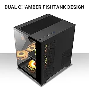 Ant Esports Crystal Z2 ARGB (M-ATX) Mid Tower Cabinet (Black) overview 3